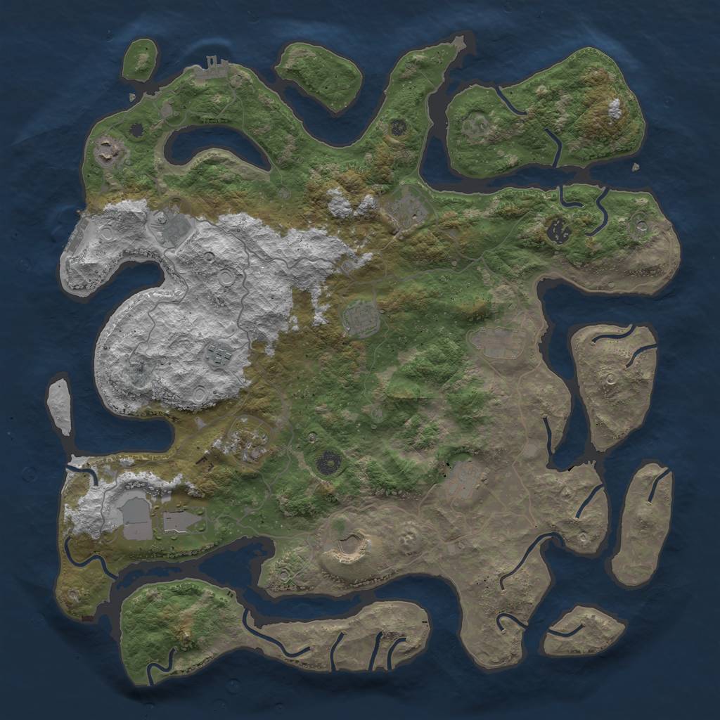 Rust Map: Procedural Map, Size: 4500, Seed: 6546443, 19 Monuments