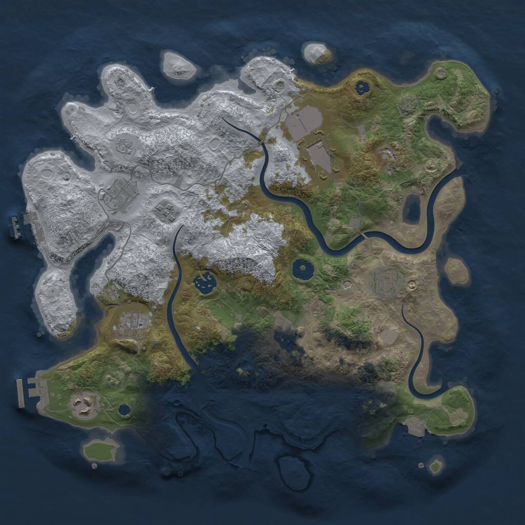 Rust Map: Procedural Map, Size: 3700, Seed: 158536649, 15 Monuments