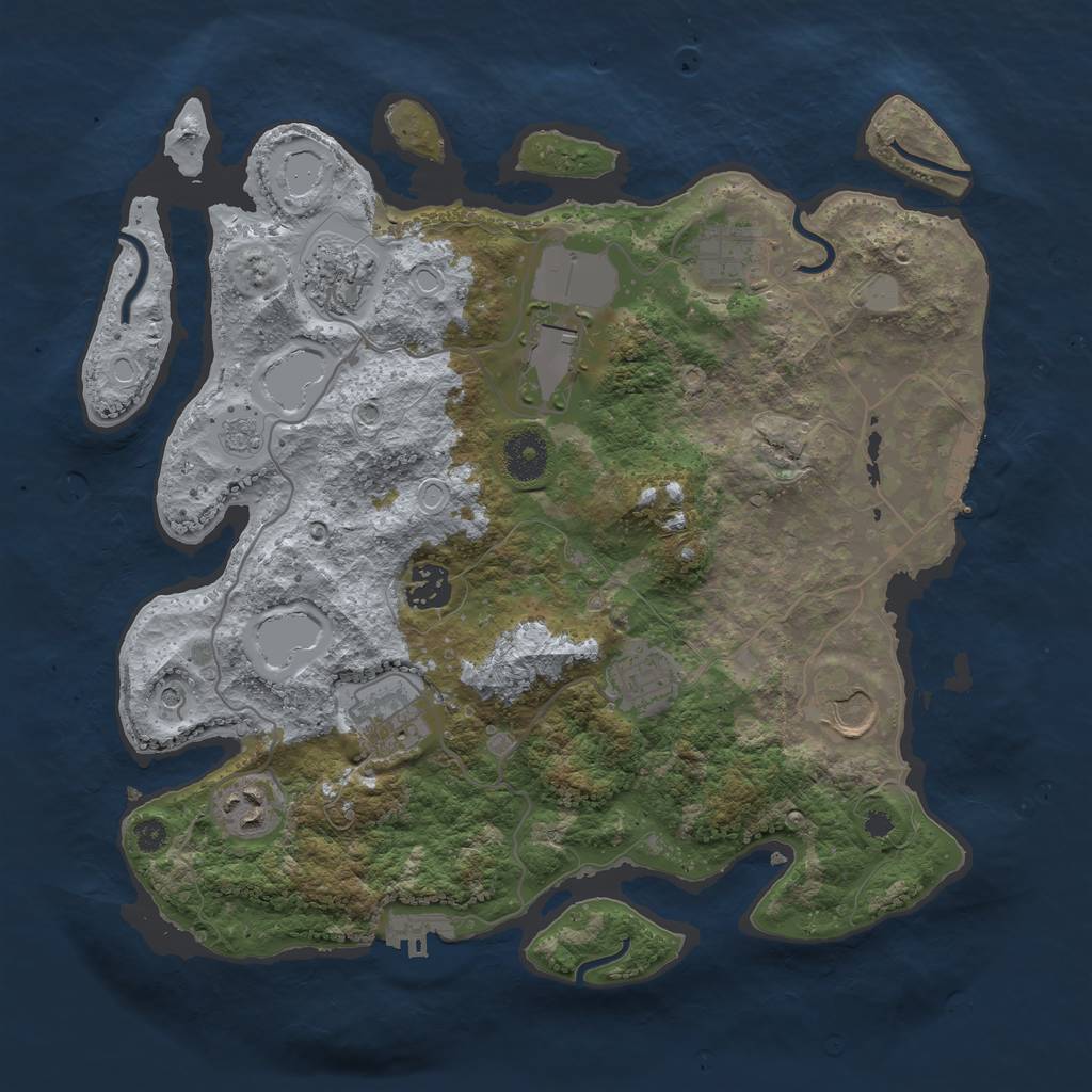 Rust Map: Procedural Map, Size: 3500, Seed: 5889416, 15 Monuments