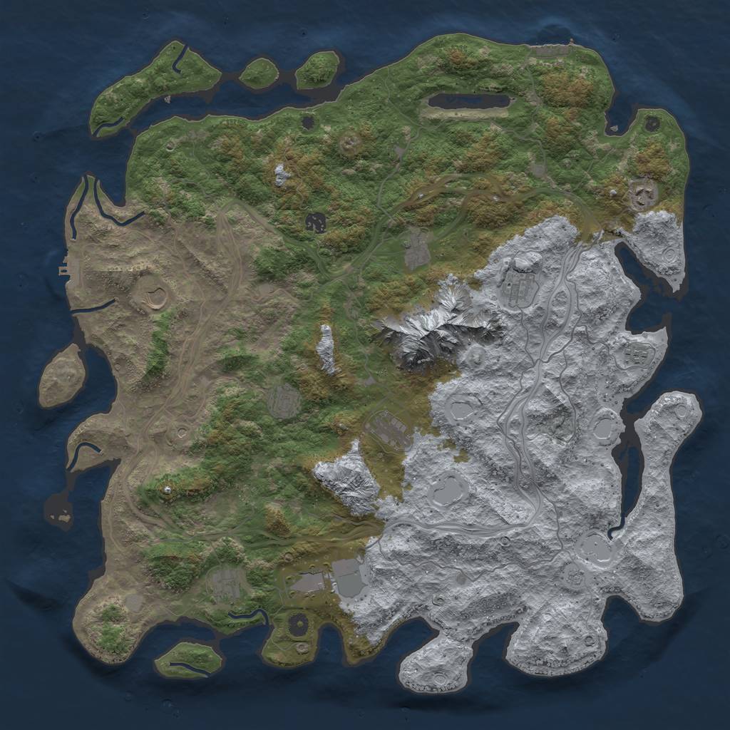 Rust Map: Procedural Map, Size: 5000, Seed: 23, 17 Monuments