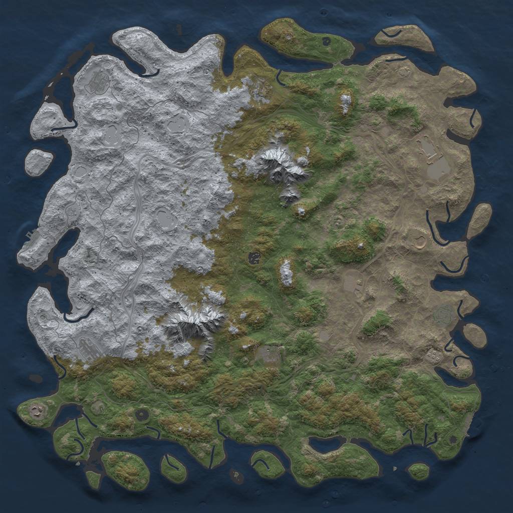 Rust Map: Procedural Map, Size: 6000, Seed: 8008, 19 Monuments