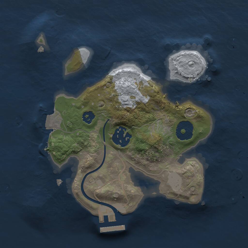 Rust Map: Procedural Map, Size: 2000, Seed: 2147483645, 3 Monuments