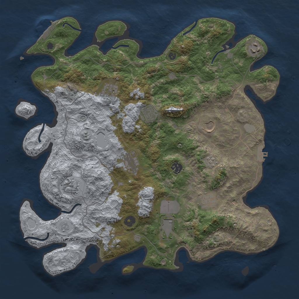 Rust Map: Procedural Map, Size: 4025, Seed: 392021, 18 Monuments