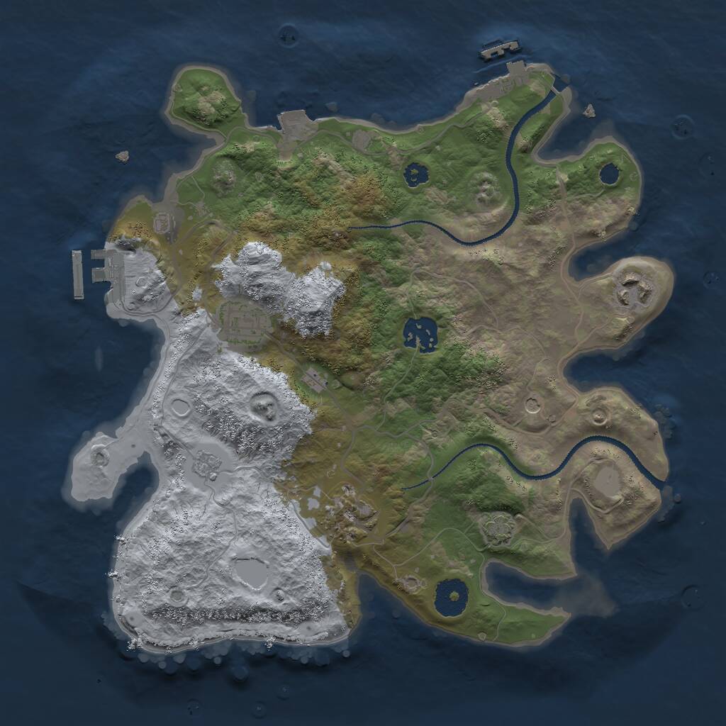 Rust Map: Procedural Map, Size: 3000, Seed: 547457457, 10 Monuments