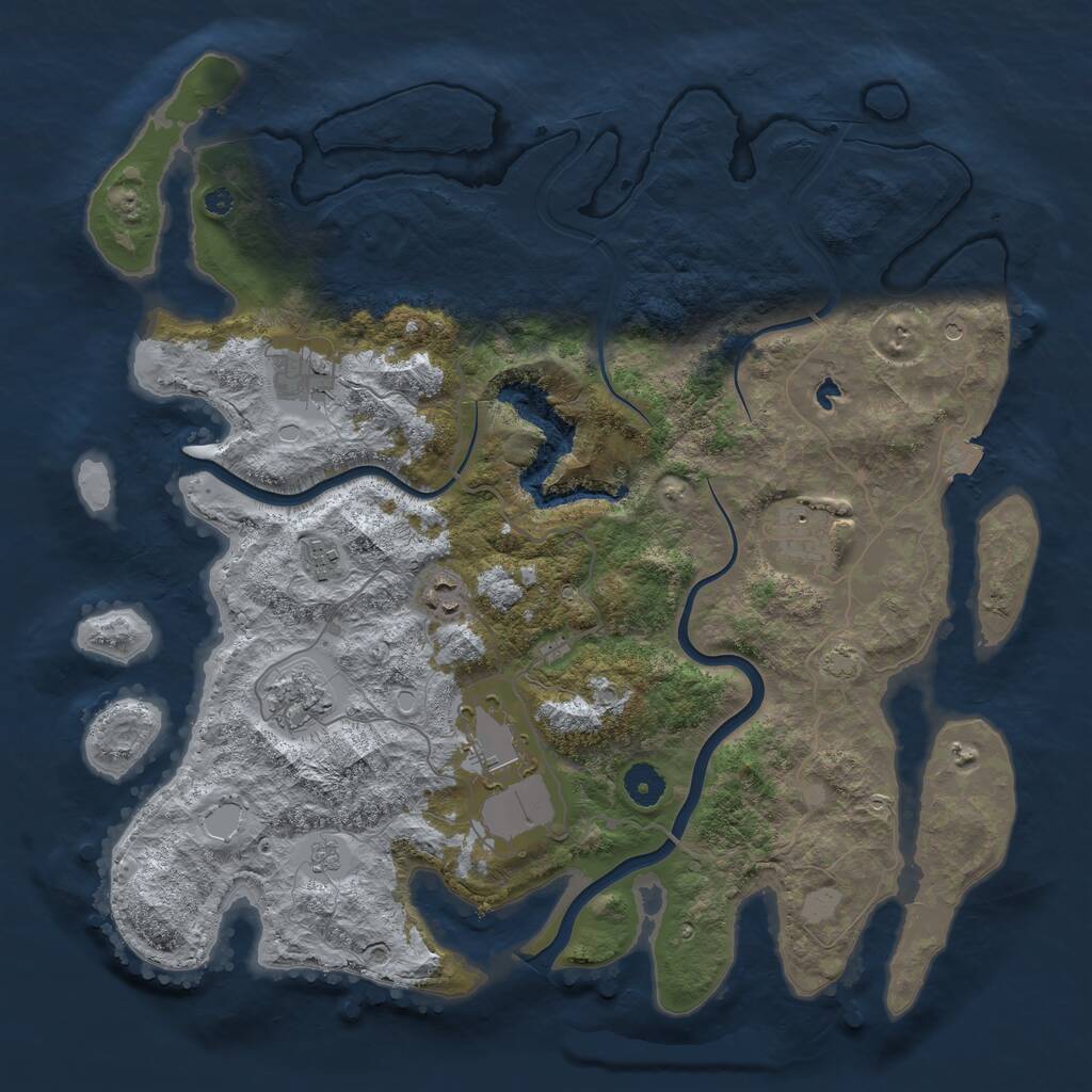 Rust Map: Procedural Map, Size: 4000, Seed: 836429089, 10 Monuments