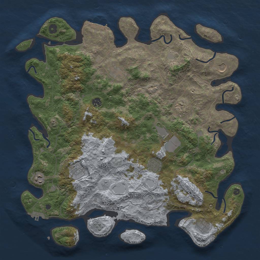 Rust Map: Procedural Map, Size: 4200, Seed: 656, 17 Monuments