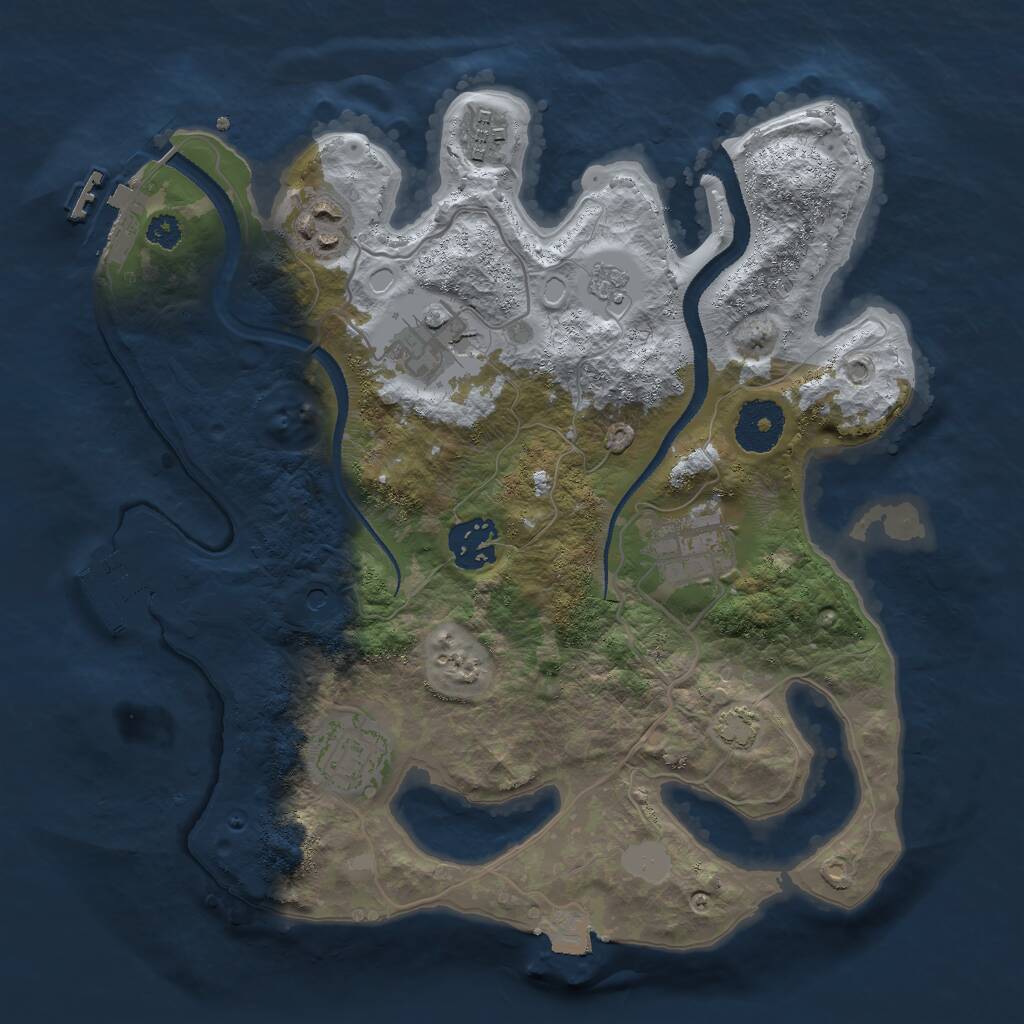 Rust Map: Procedural Map, Size: 3000, Seed: 865381, 12 Monuments
