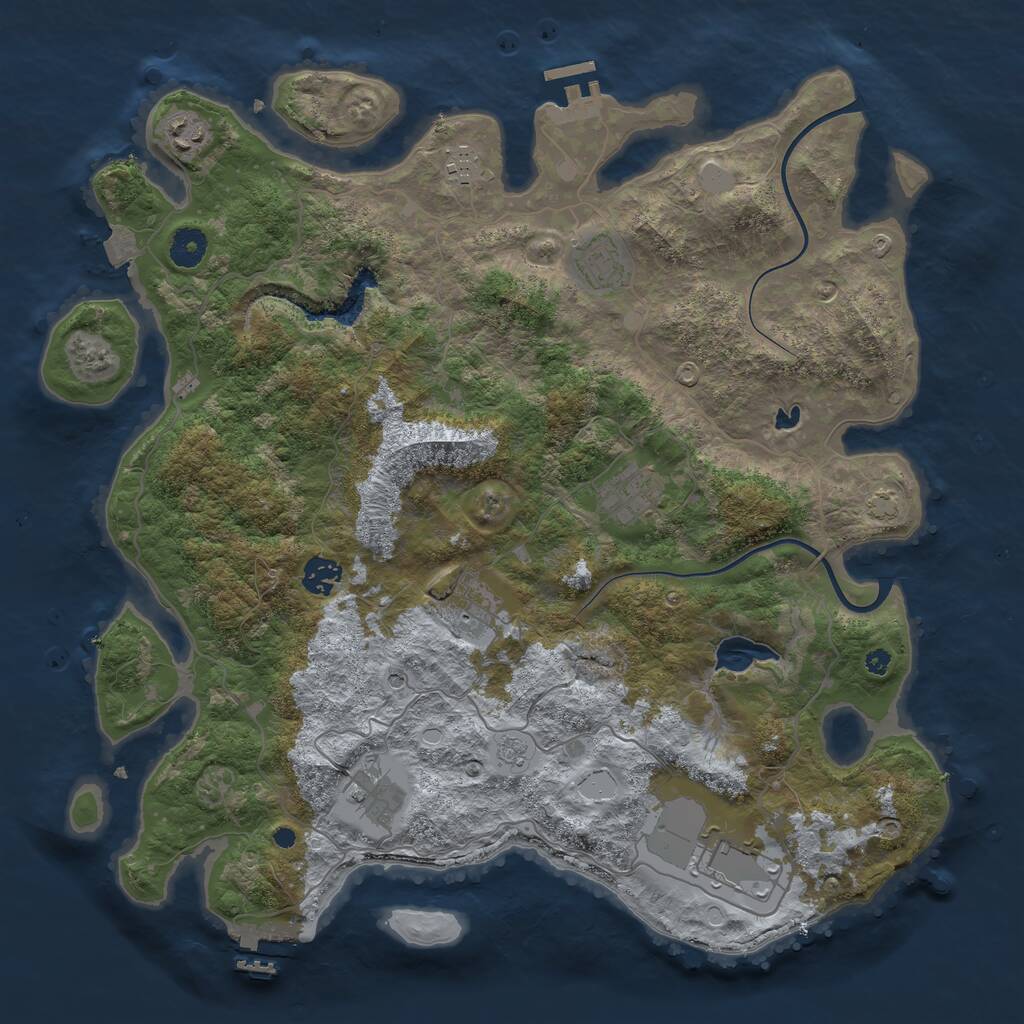 Rust Map: Procedural Map, Size: 4000, Seed: 2951265, 14 Monuments