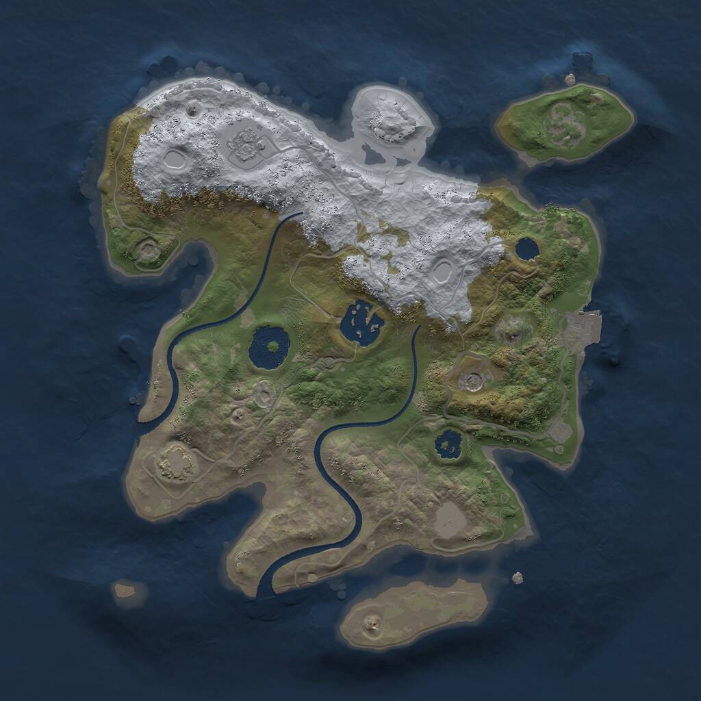 Rust Map: Procedural Map, Size: 2500, Seed: 143, 5 Monuments