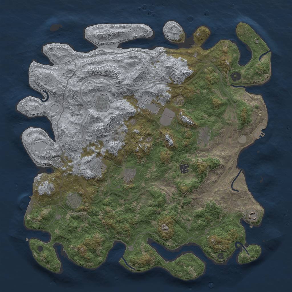 Rust Map: Procedural Map, Size: 4500, Seed: 9595, 16 Monuments