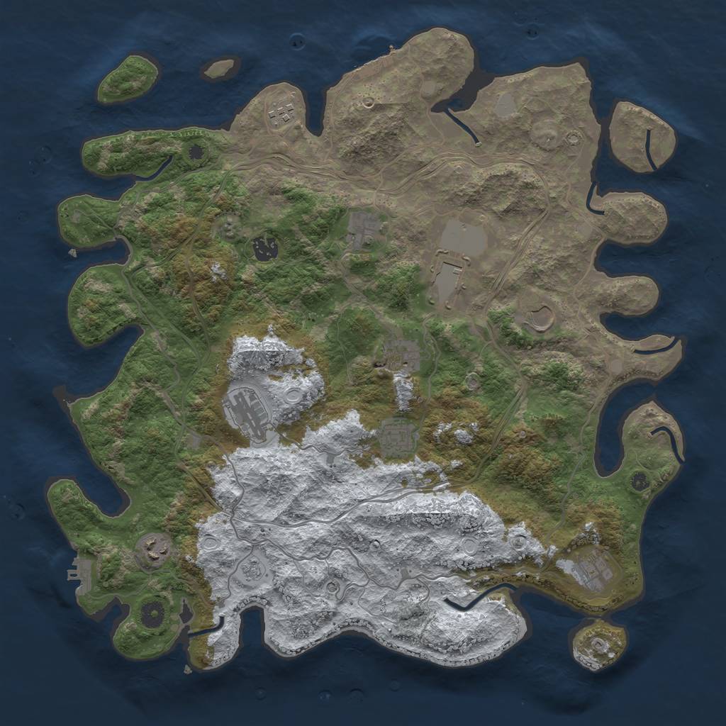 Rust Map: Procedural Map, Size: 4250, Seed: 185468200, 19 Monuments
