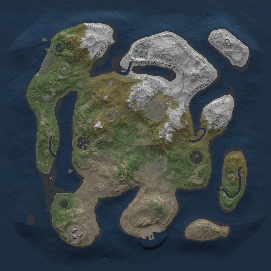 Rust Map: Procedural Map, Size: 3100, Seed: 121315421, 13 Monuments