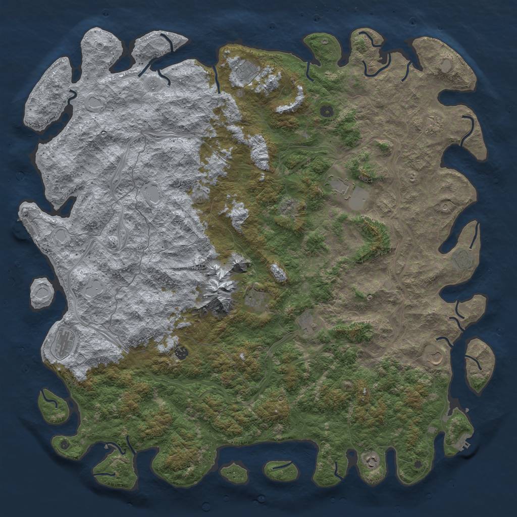Rust Map: Procedural Map, Size: 6000, Seed: 14881488, 18 Monuments
