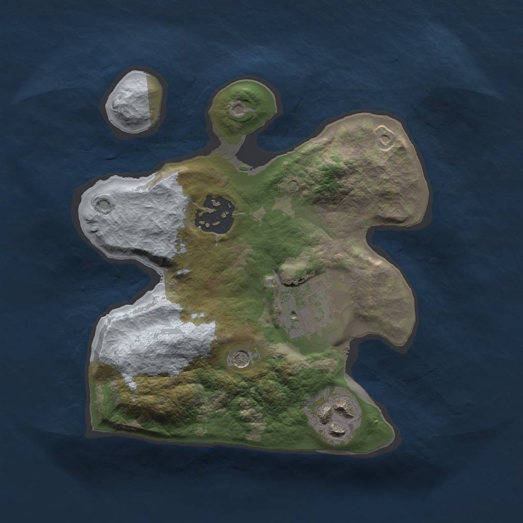 Rust Map: Barren, Size: 2000, Seed: 2893425, 6 Monuments