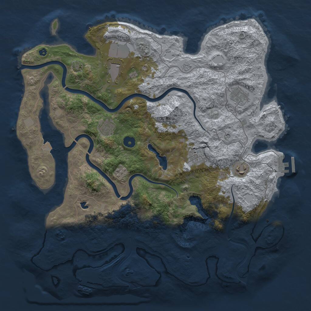 Rust Map: Procedural Map, Size: 4000, Seed: 24000, 12 Monuments