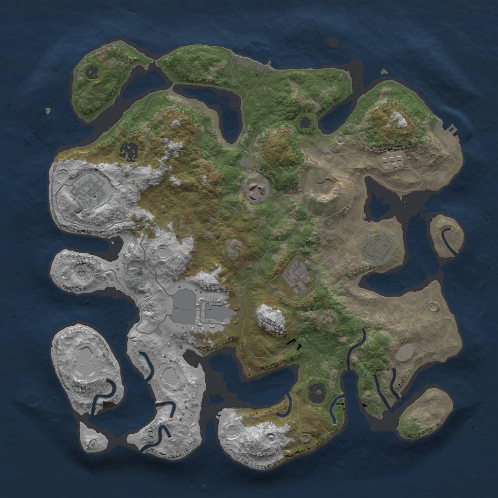 Rust Map: Procedural Map, Size: 3800, Seed: 34626, 16 Monuments