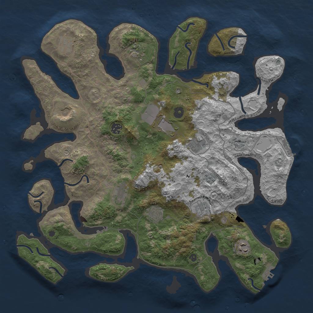 Rust Map: Procedural Map, Size: 4250, Seed: 14195, 19 Monuments