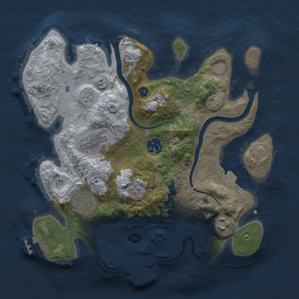 Rust Map: Procedural Map, Size: 3000, Seed: 538884709, 11 Monuments