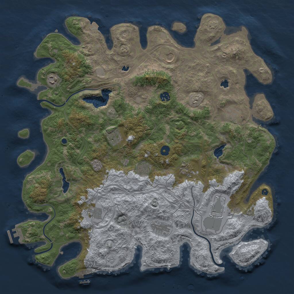 Rust Map: Procedural Map, Size: 4500, Seed: 822015584, 17 Monuments