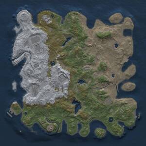 Thumbnail Rust Map: Procedural Map, Size: 4500, Seed: 1142069027, 15 Monuments