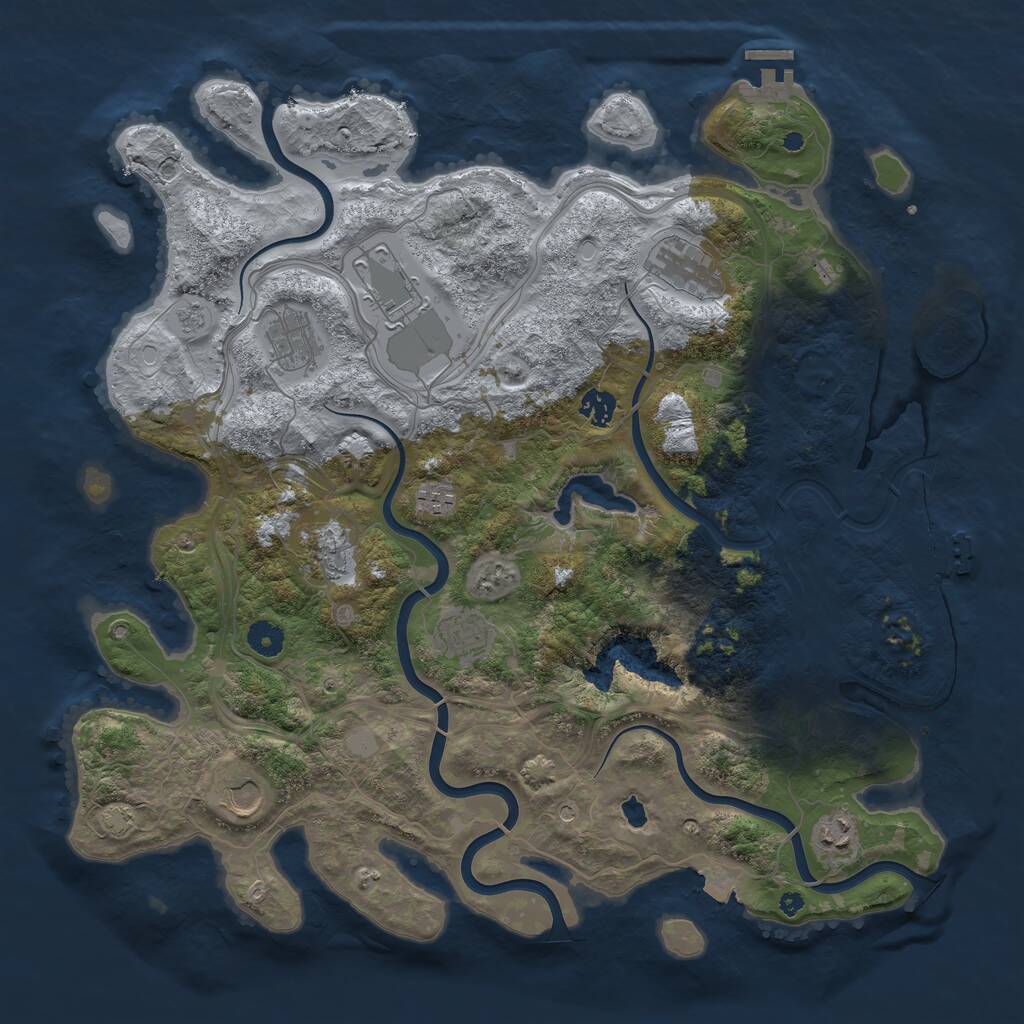 Rust Map: Procedural Map, Size: 4250, Seed: 4144, 15 Monuments