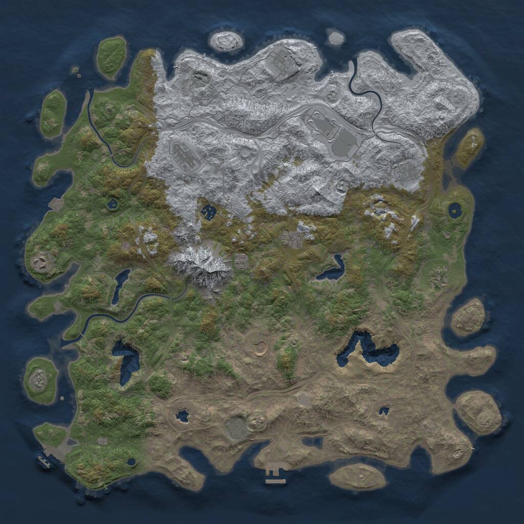 Rust Map: Procedural Map, Size: 5300, Seed: 569669, 17 Monuments