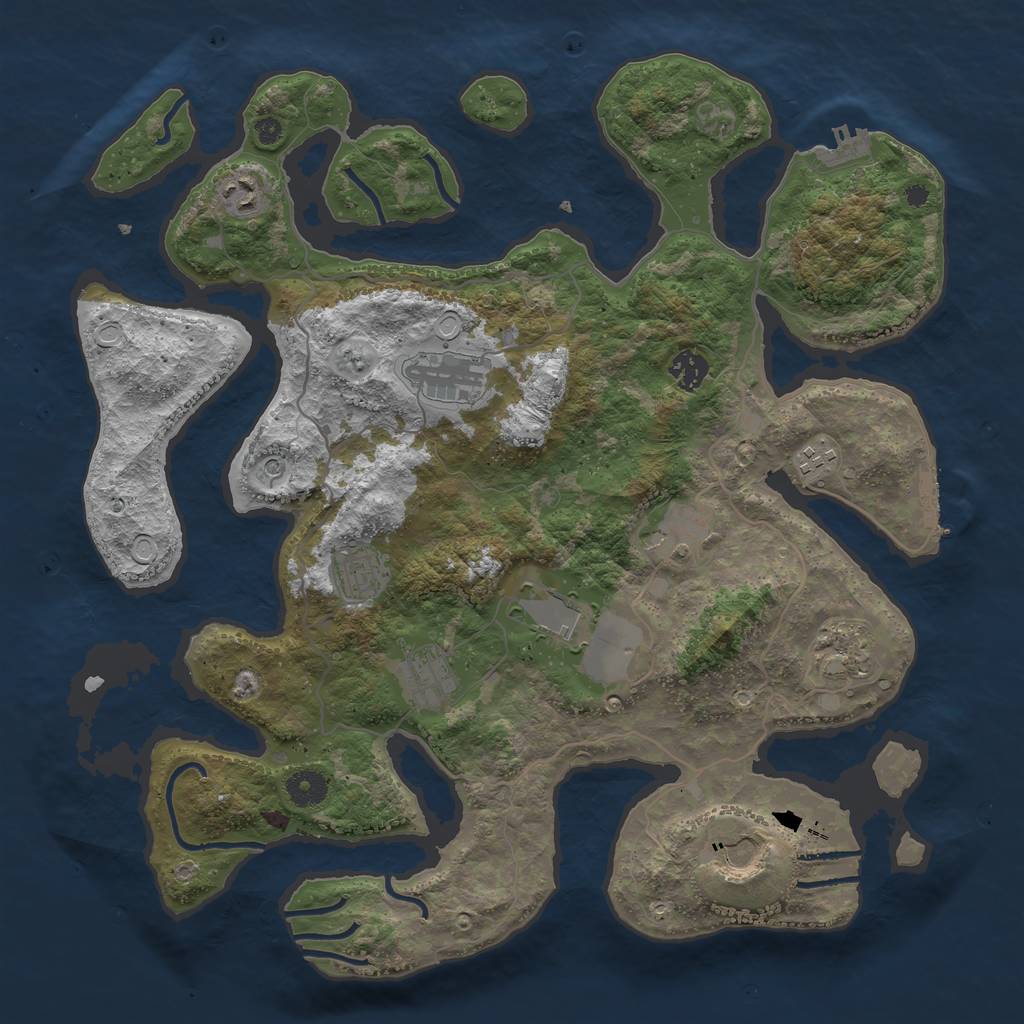 Rust Map: Procedural Map, Size: 4000, Seed: 395304818, 18 Monuments