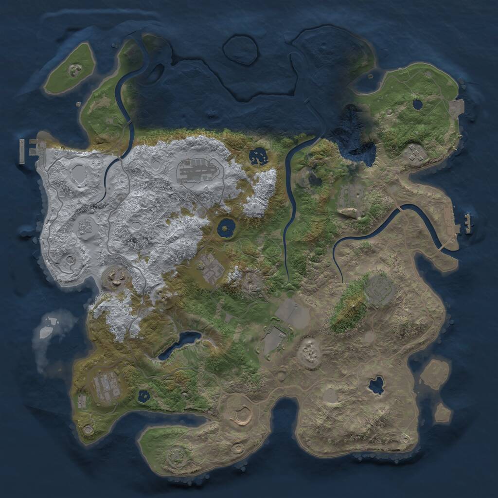 Rust Map: Procedural Map, Size: 4000, Seed: 395304818, 16 Monuments