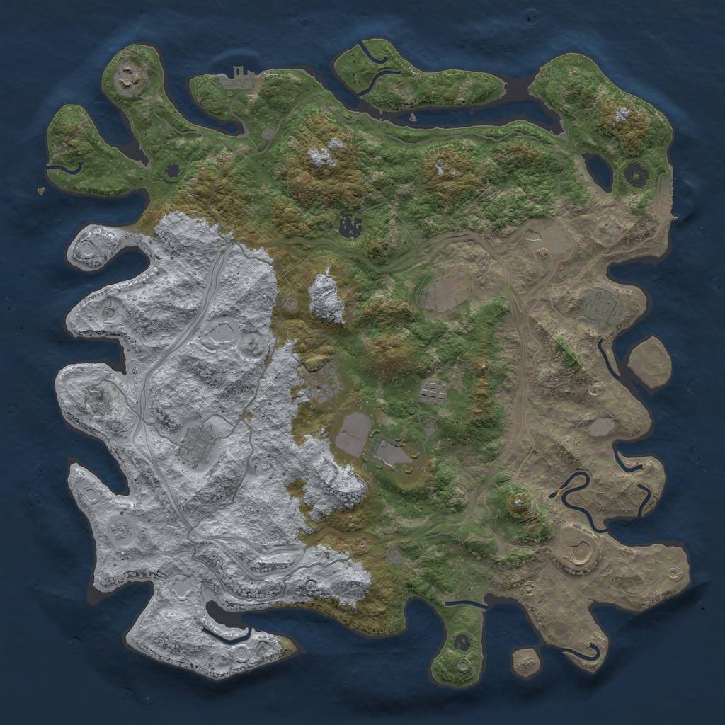 Rust Map: Procedural Map, Size: 4500, Seed: 2023525683, 17 Monuments