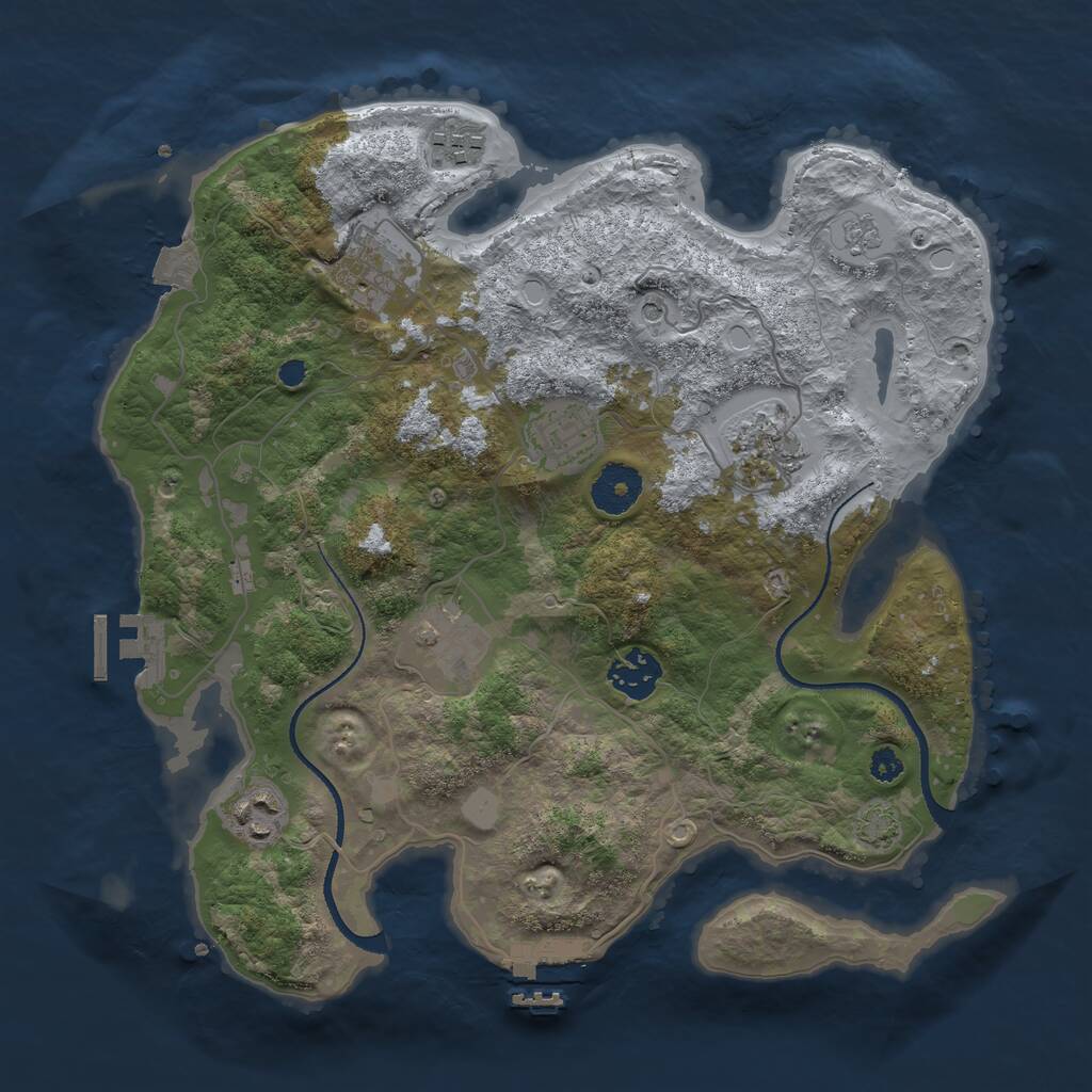 Rust Map: Procedural Map, Size: 3300, Seed: 121315421, 13 Monuments