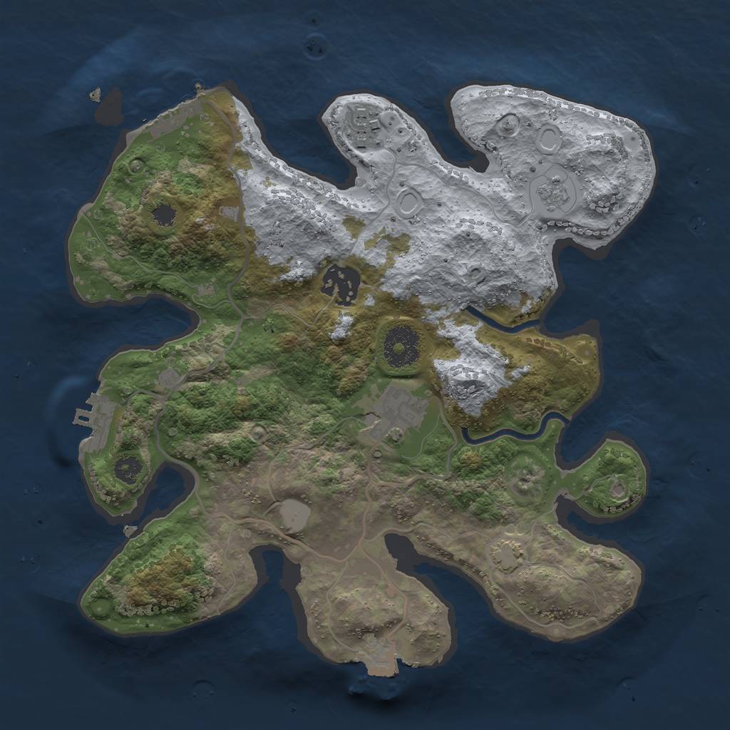 Rust Map: Procedural Map, Size: 2750, Seed: 163, 10 Monuments