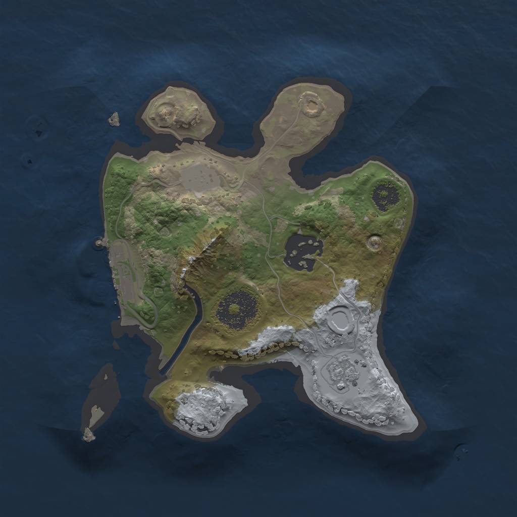 Rust Map: Procedural Map, Size: 2000, Seed: 50550, 6 Monuments