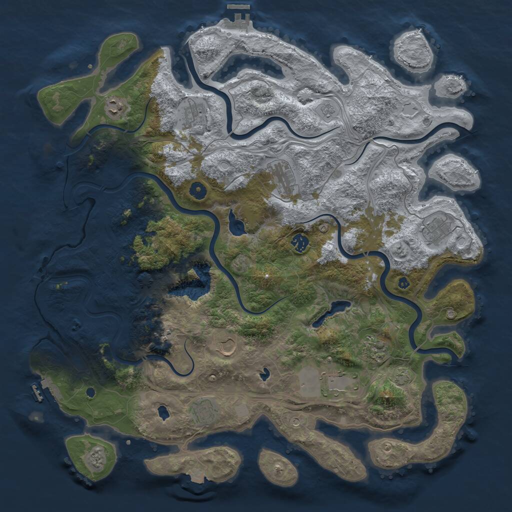 Rust Map: Procedural Map, Size: 4500, Seed: 490942481, 16 Monuments