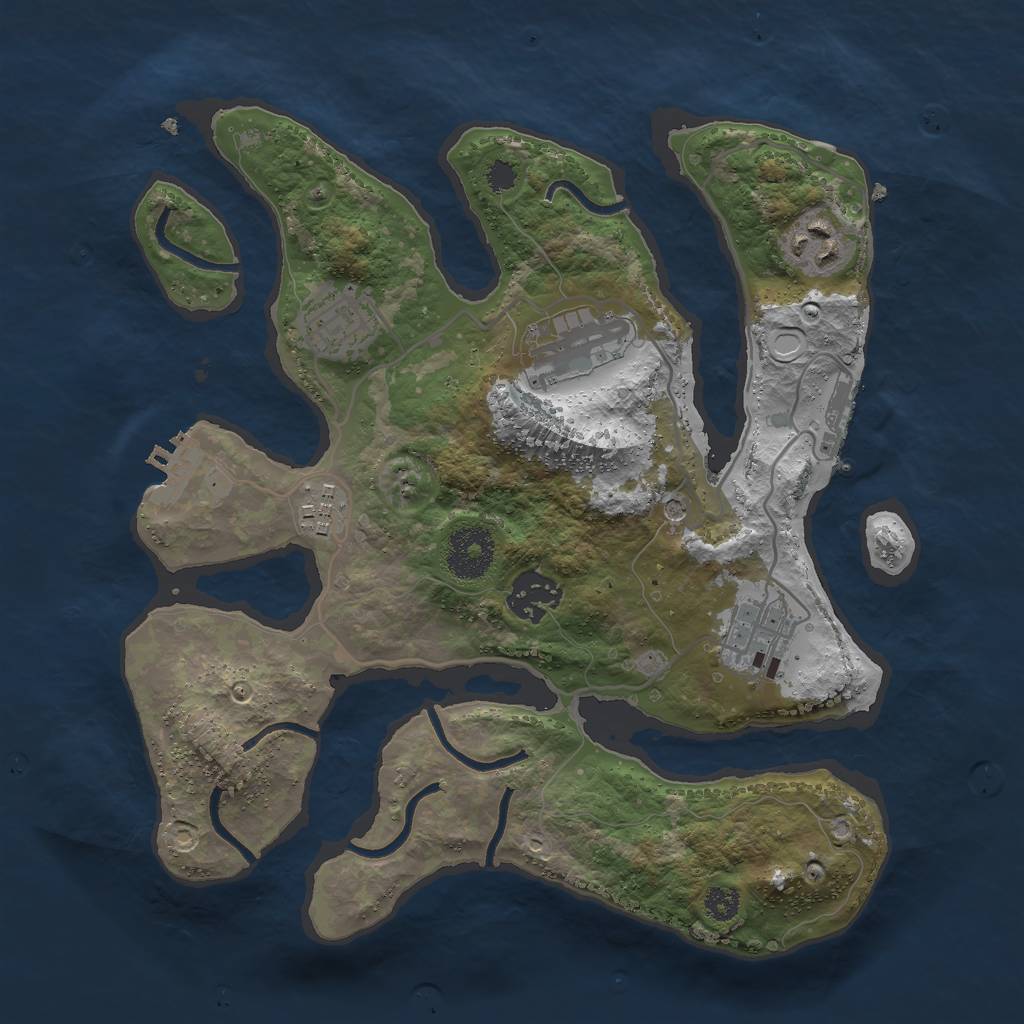 Rust Map: Procedural Map, Size: 3000, Seed: 192233792, 14 Monuments