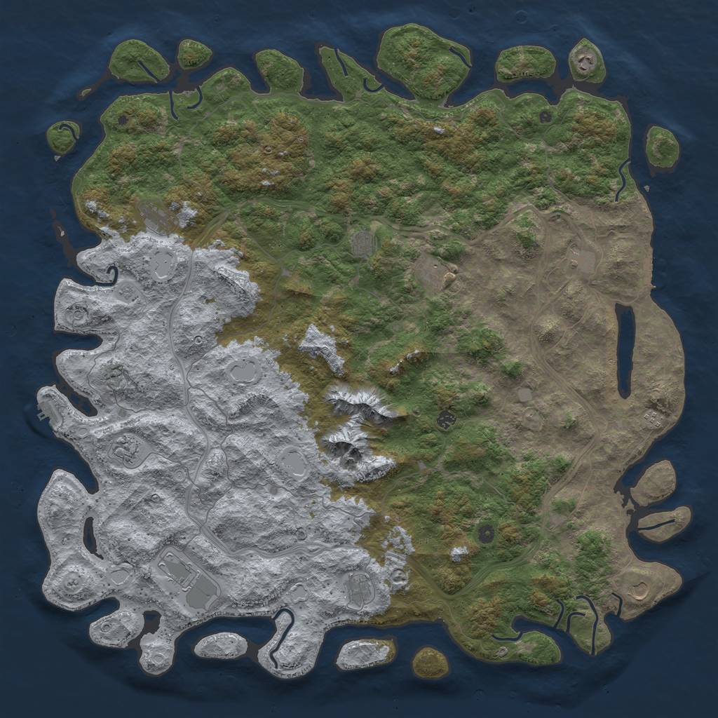 Rust Map: Procedural Map, Size: 6000, Seed: 301130420, 18 Monuments