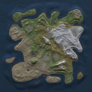 Thumbnail Rust Map: Barren, Size: 3500, Seed: 1337, 13 Monuments