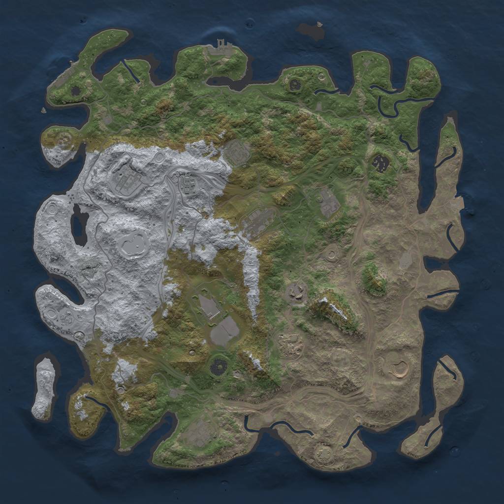 Rust Map: Procedural Map, Size: 4500, Seed: 1994, 19 Monuments