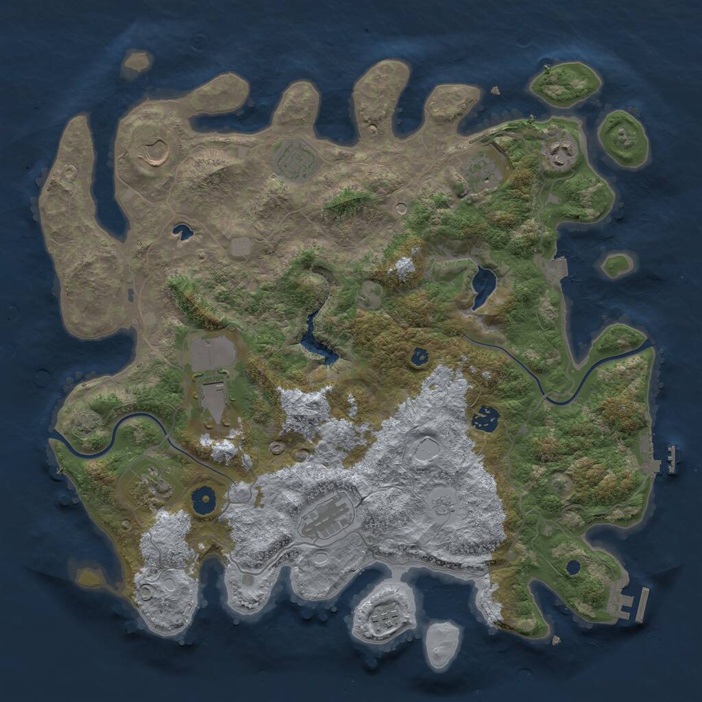 Rust Map: Procedural Map, Size: 4000, Seed: 688719983, 15 Monuments