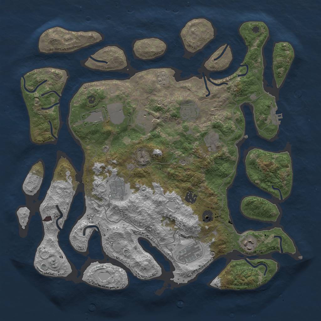 Rust Map: Procedural Map, Size: 4000, Seed: 9313275, 16 Monuments