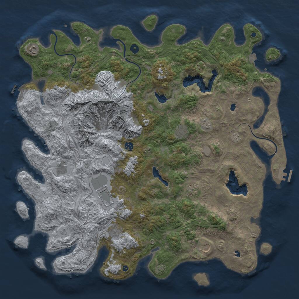 Rust Map: Procedural Map, Size: 5000, Seed: 40608, 15 Monuments