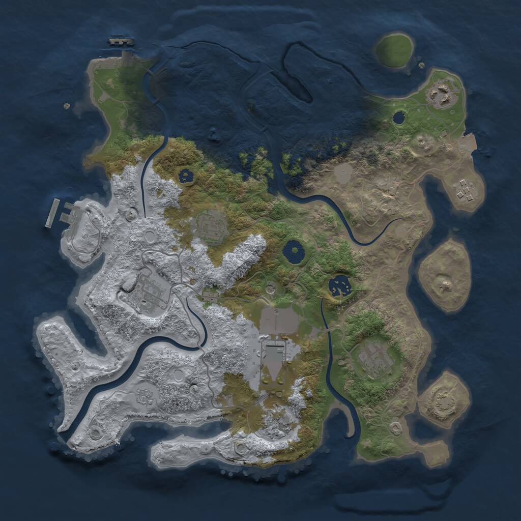Rust Map: Procedural Map, Size: 3500, Seed: 20211003, 14 Monuments