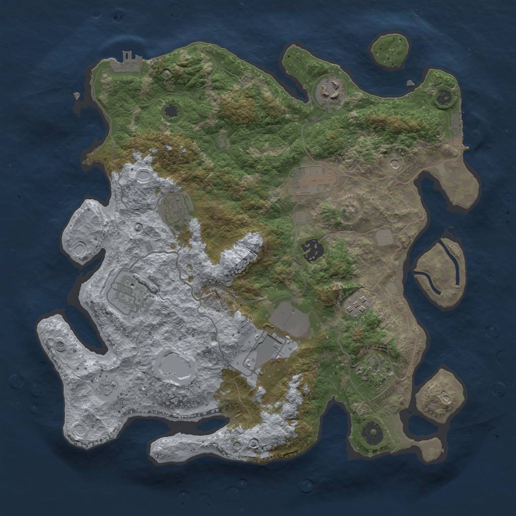Rust Map: Procedural Map, Size: 3500, Seed: 20211003, 15 Monuments