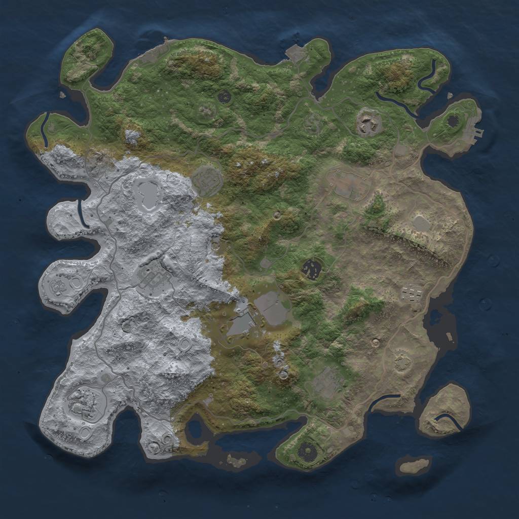 Rust Map: Procedural Map, Size: 4000, Seed: 6769, 17 Monuments