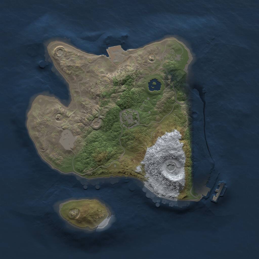 Rust Map: Procedural Map, Size: 2000, Seed: 20041889, 4 Monuments