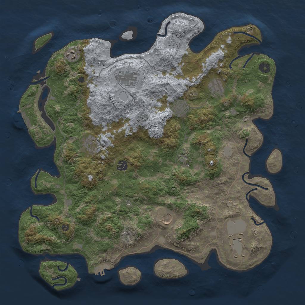 Rust Map: Procedural Map, Size: 4200, Seed: 1963918986, 17 Monuments