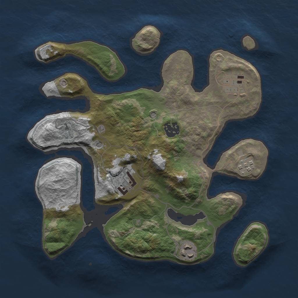 Rust Map: Barren, Size: 2900, Seed: 123456, 8 Monuments