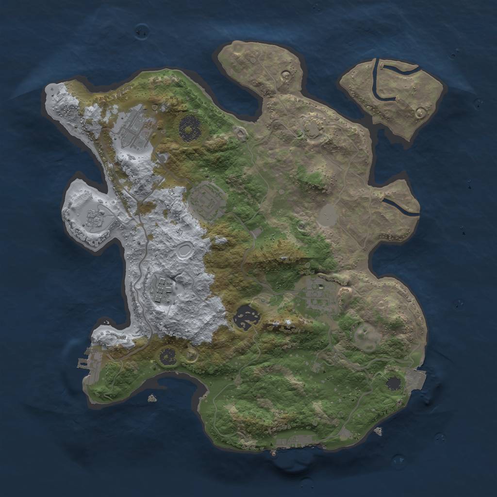 Rust Map: Procedural Map, Size: 3000, Seed: 1790827752, 12 Monuments