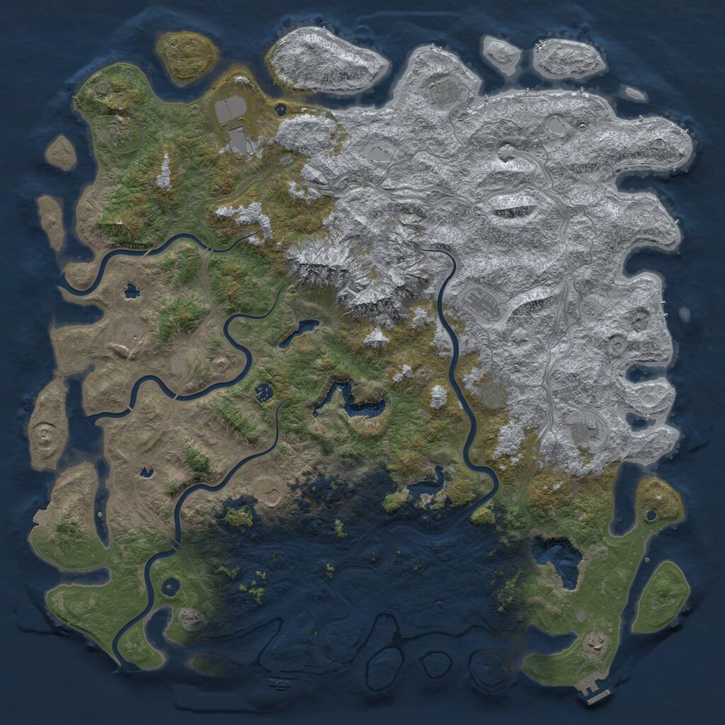 Rust Map: Procedural Map, Size: 5988, Seed: 1234567890, 17 Monuments