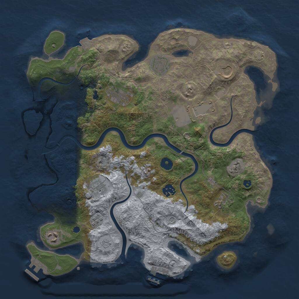 Rust Map: Procedural Map, Size: 3700, Seed: 1134251, 15 Monuments