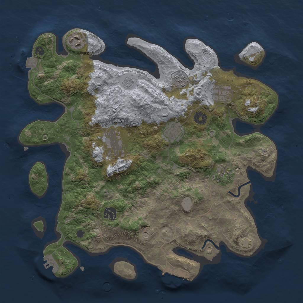 Rust Map: Procedural Map, Size: 3400, Seed: 585221, 15 Monuments
